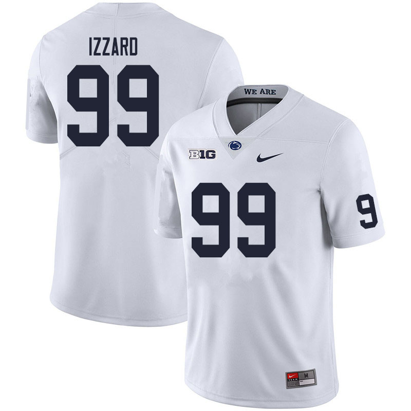 Men #99 Coziah Izzard Penn State Nittany Lions College Football Jerseys Sale-White - Click Image to Close